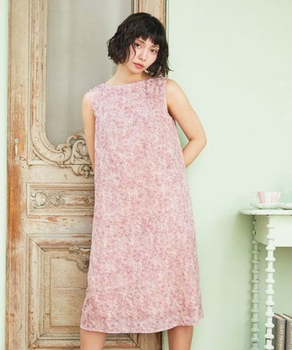 GJEHD51350 Jocomomola Ilusion フラワー総刺繍ノースリーブワンピース