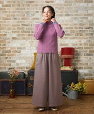 GJFAD32180 Jocomomola(ホコモモラ) Feston スカラップハイネックリブニット イエロー