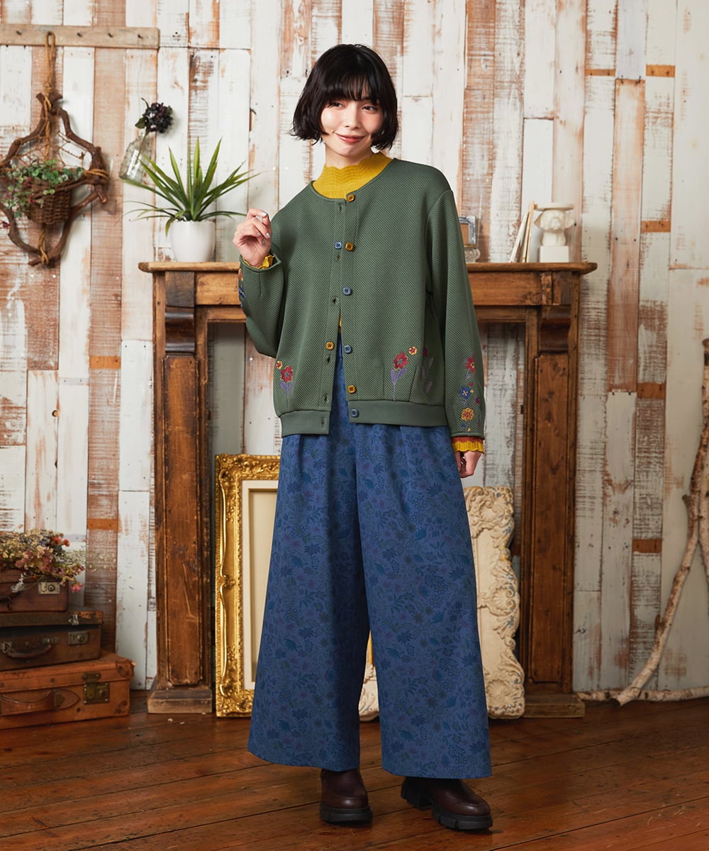 GJFAD32180 Jocomomola(ホコモモラ) Feston スカラップハイネックリブニット イエロー