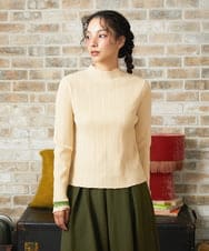 GJFAD32180 Jocomomola(ホコモモラ) Feston スカラップハイネックリブニット アイボリー