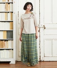 GJFGE02220 Jocomomola(ホコモモラ) Dulcinea フリルニットプルオーバー アイボリー