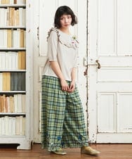 GJFGE02220 Jocomomola(ホコモモラ) Dulcinea フリルニットプルオーバー アイボリー