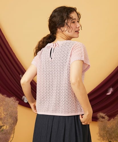 GJFJD31200  Capricho バックリボンサマーニットプルオーバー