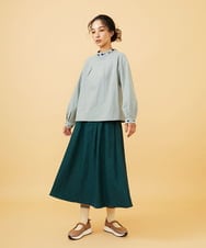 GJHCD32200 Jocomomola(ホコモモラ) Pradera ピーチ起毛タックスカート グリーン