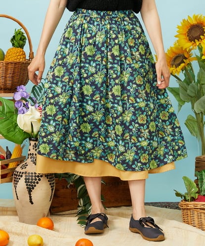 GJHHD01220 Jocomomola Verano en La Mancha フラワープリントスカート