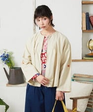 GJJFD35240 Jocomomola(ホコモモラ) Encrucijada ドビーノーカラージャケット ベージュ