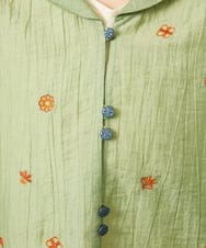 GJJHD34250 Jocomomola(ホコモモラ) テンセルシアーフラワー刺繍ジャケット グリーン