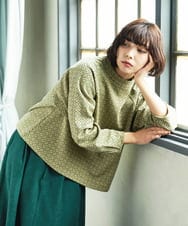 GJKDD31180 Jocomomola(ホコモモラ) Armadura de flores ジャカードカットソー ベージュ
