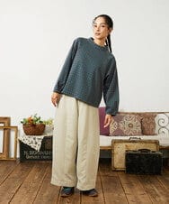 GJKDD31180 Jocomomola(ホコモモラ) Armadura de flores ジャカードカットソー ネイビー