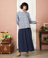 GJKDE36180 Jocomomola(ホコモモラ) Los molinos de vient フラワープリントカットソー ラベンダー