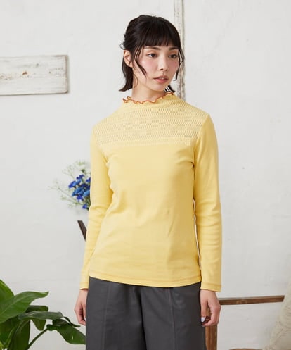 GJKFD33110  フライス幾何レースドッキングカットソー