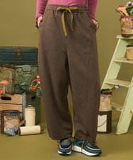 GJLAH43200 Jocomomola(ホコモモラ) 【先行予約】カットソーフラワー刺繍パンツ ブラウン
