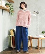 GJLDE39180 Jocomomola(ホコモモラ) デニムカーブシルエットパンツ ネイビー