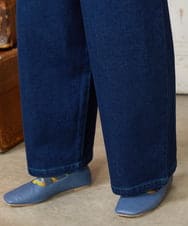 GJLDE39180 Jocomomola(ホコモモラ) デニムカーブシルエットパンツ ネイビー