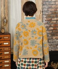 GJSAD01250 Jocomomola(ホコモモラ) Flor suave フラワージャカードニットカーディガン ベージュ