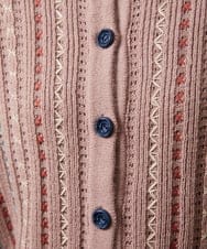 GJSCD30200 Jocomomola(ホコモモラ) Escalera 刺繍ニットカーディガン ピンク