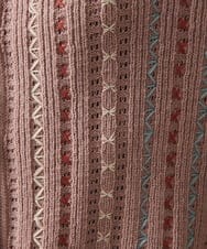 GJSCD30200 Jocomomola(ホコモモラ) Escalera 刺繍ニットカーディガン ピンク