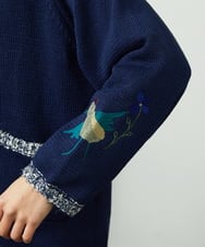 GJSDD01220 Jocomomola(ホコモモラ) Nide de pajaro ファンシーヤーンニットカーディガン ネイビー