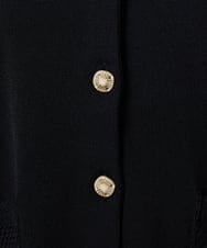 GJSFD50230 Jocomomola(ホコモモラ) El Rucio フラワー刺繍ニットカーディガン ブラック
