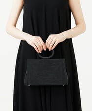 GK5GF01450 Sybilla(シビラ) コード刺繍リングハンドルバッグ ブラック