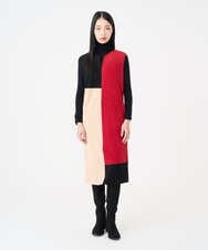 GLEAD02400 S sybilla(エス  バイ シビラ) カラーブロックスエードドレス レッド系