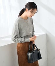 K2CAD40049 a.v.v(アー・ヴェ・ヴェ) 【洗える】クルーネックニットカーディガン レッド