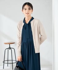 K2CAD40049 a.v.v(アー・ヴェ・ヴェ) 【洗える】クルーネックニットカーディガン グレージュ