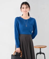 K2FAD10044 a.v.v(アー・ヴェ・ヴェ) 【洗える】求心風クルーネックニット【新色追加】 レッド