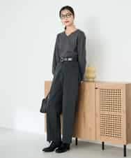 K2FAD79039 a.v.v(アー・ヴェ・ヴェ) 【洗える】Vネック美ラクるパフスリーブニット【WEB限定】 ピンク