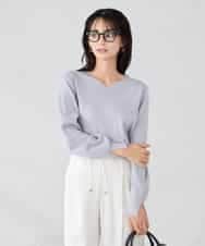 K2FBD71044 a.v.v(アー・ヴェ・ヴェ) 【WEB限定】Vネックパフスリーブニット ピンク