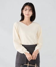 K2FBD71044 a.v.v(アー・ヴェ・ヴェ) 【WEB限定】Vネックパフスリーブニット ピンク