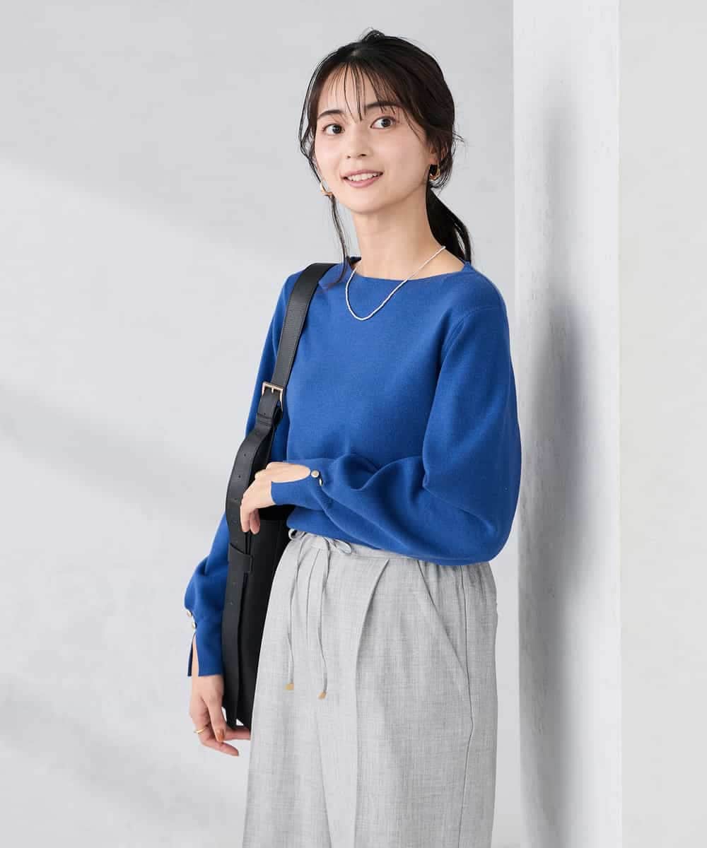 K2FBD72044 a.v.v(アー・ヴェ・ヴェ) 【WEB限定】ボートネックパフスリーブスプリングニット ブラック