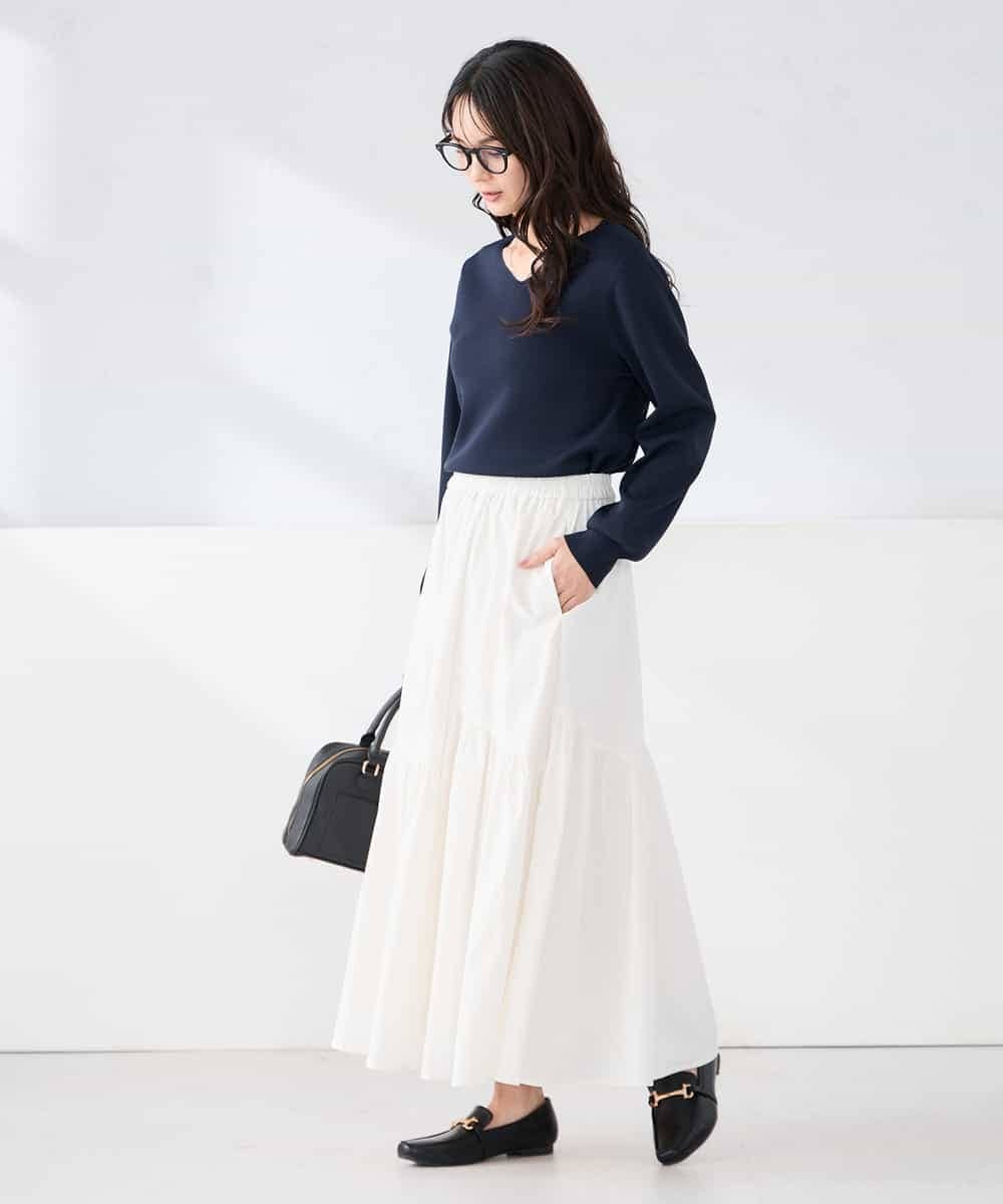K2FED79039 a.v.v(アー・ヴェ・ヴェ) 【WEB限定/洗える/UVカット】Vネックパフスリーブニット ピンク