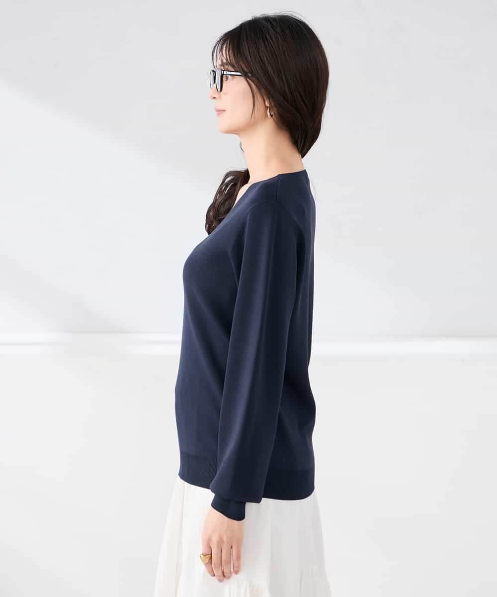 K2FED79039 a.v.v(アー・ヴェ・ヴェ) 【WEB限定/洗える/UVカット】Vネックパフスリーブニット ピンク