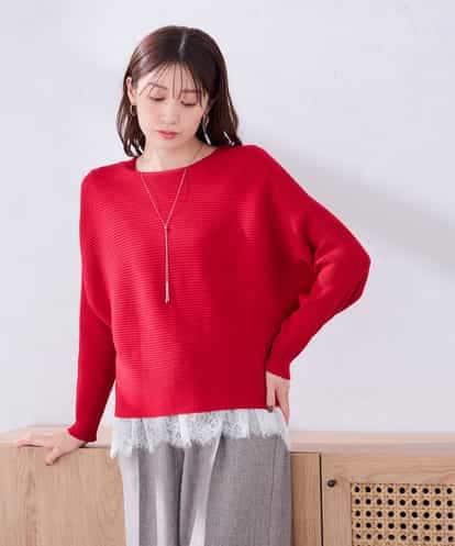 K2FLD37049  【雑誌InRed(宝島社)11月号掲載】バックパール ショート丈 ニット