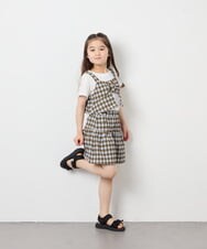 K2HFD15054 a.v.v(アー・ヴェ・ヴェ) 【洗濯機で洗える】ギンガムチェック柄ナロースカート ブラウン×ライトブルーギンガム