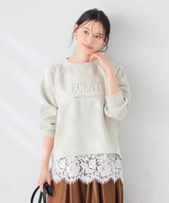 K2KAG02035 a.v.v(アー・ヴェ・ヴェ) レース ヘム ロンT ブラック