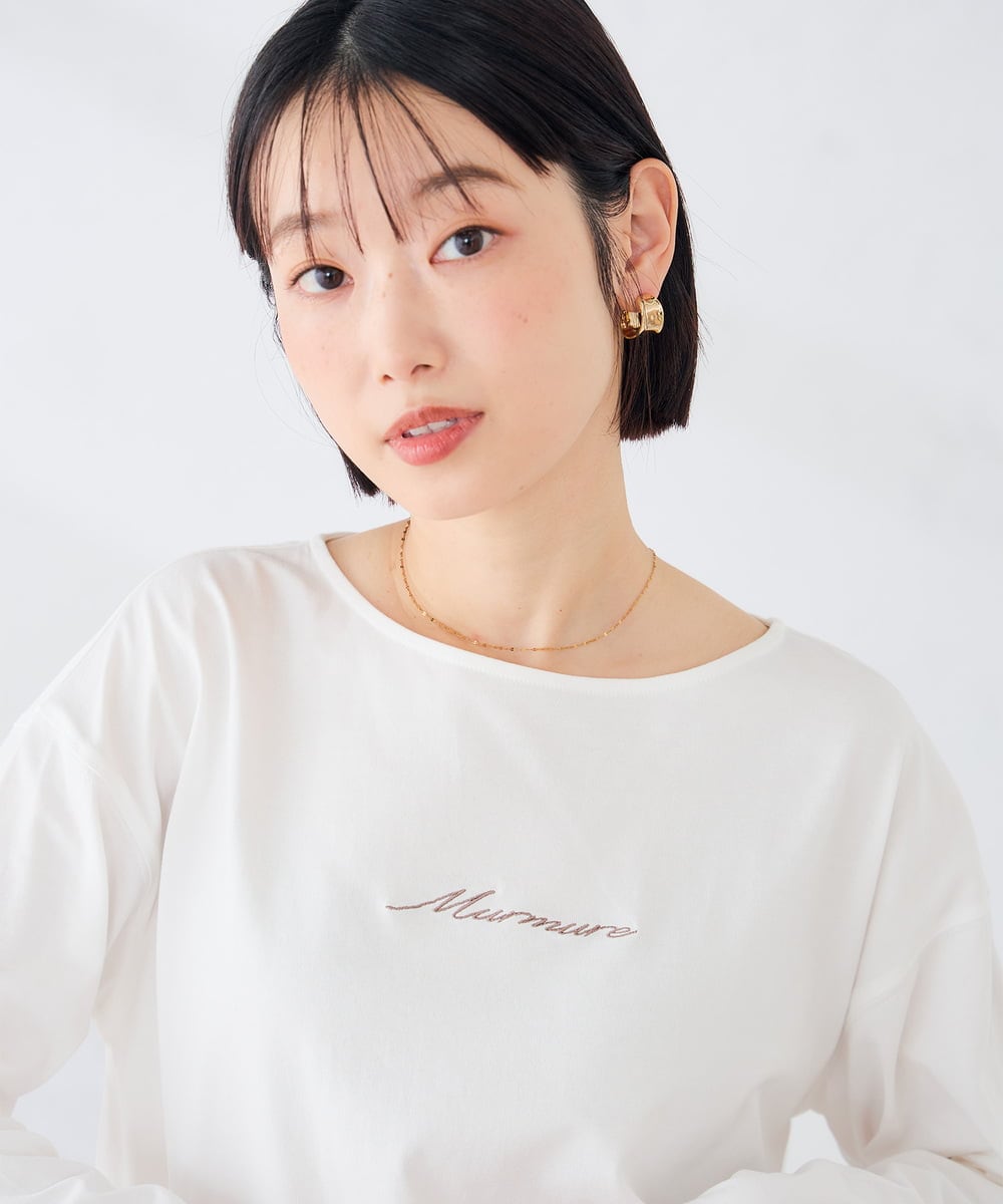 K2KAG15035 a.v.v(アー・ヴェ・ヴェ) アソート ロゴ プリント 長袖 Tシャツ ホワイト