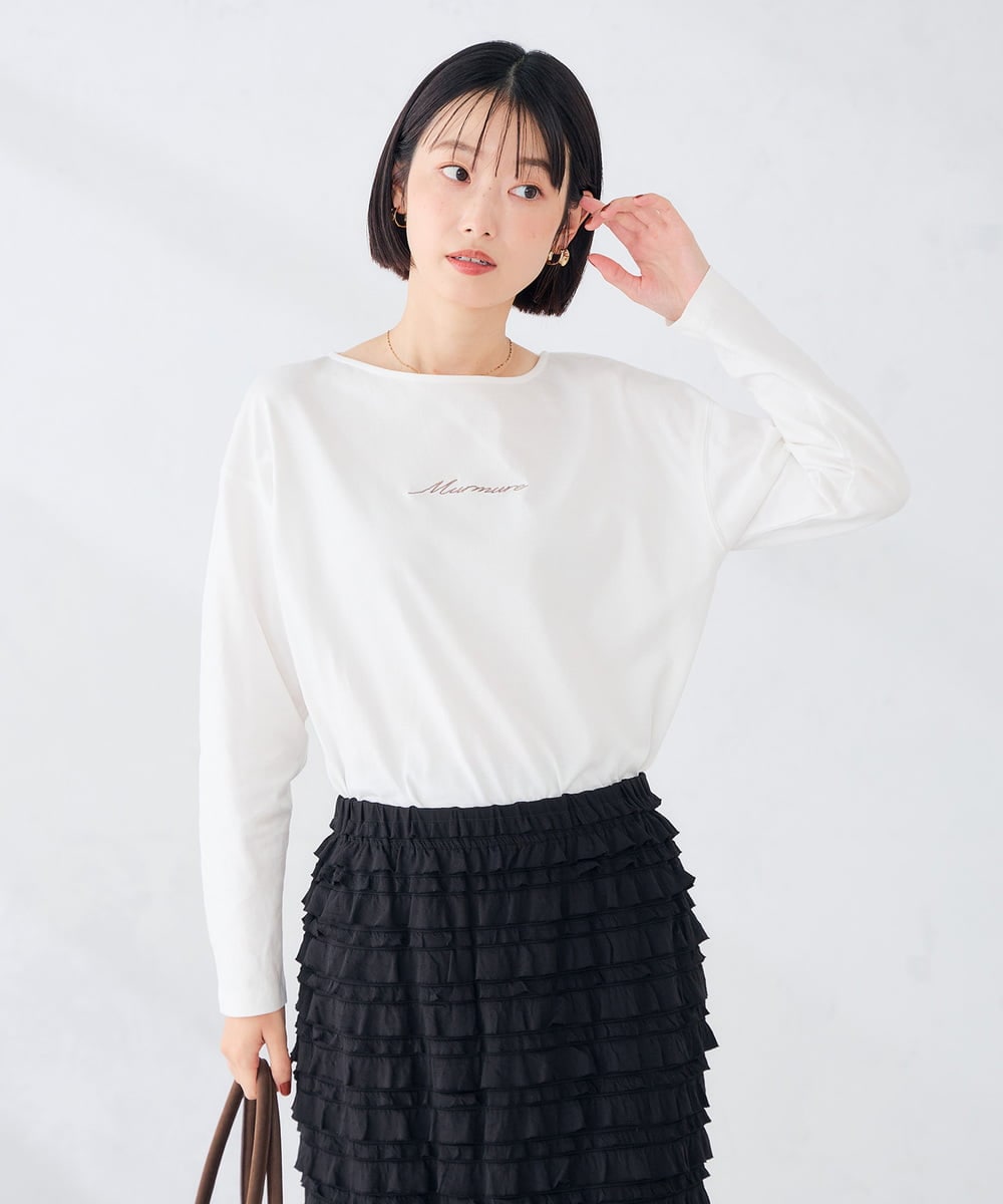 K2KAG15035 a.v.v(アー・ヴェ・ヴェ) アソート ロゴ プリント 長袖 Tシャツ ダークグレー