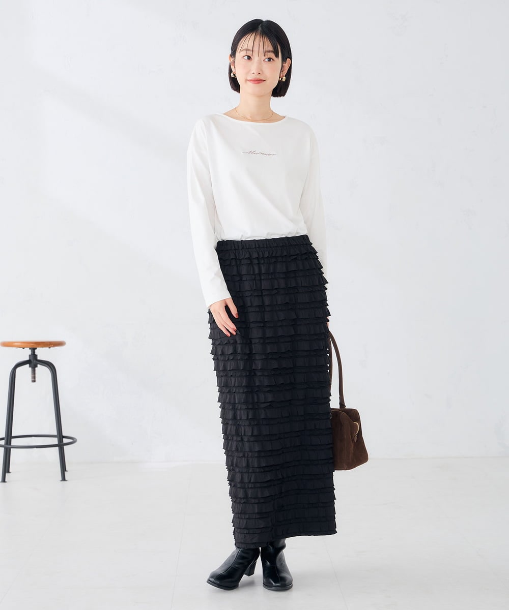 K2KAG15035 a.v.v(アー・ヴェ・ヴェ) アソート ロゴ プリント 長袖 Tシャツ ダークグレー