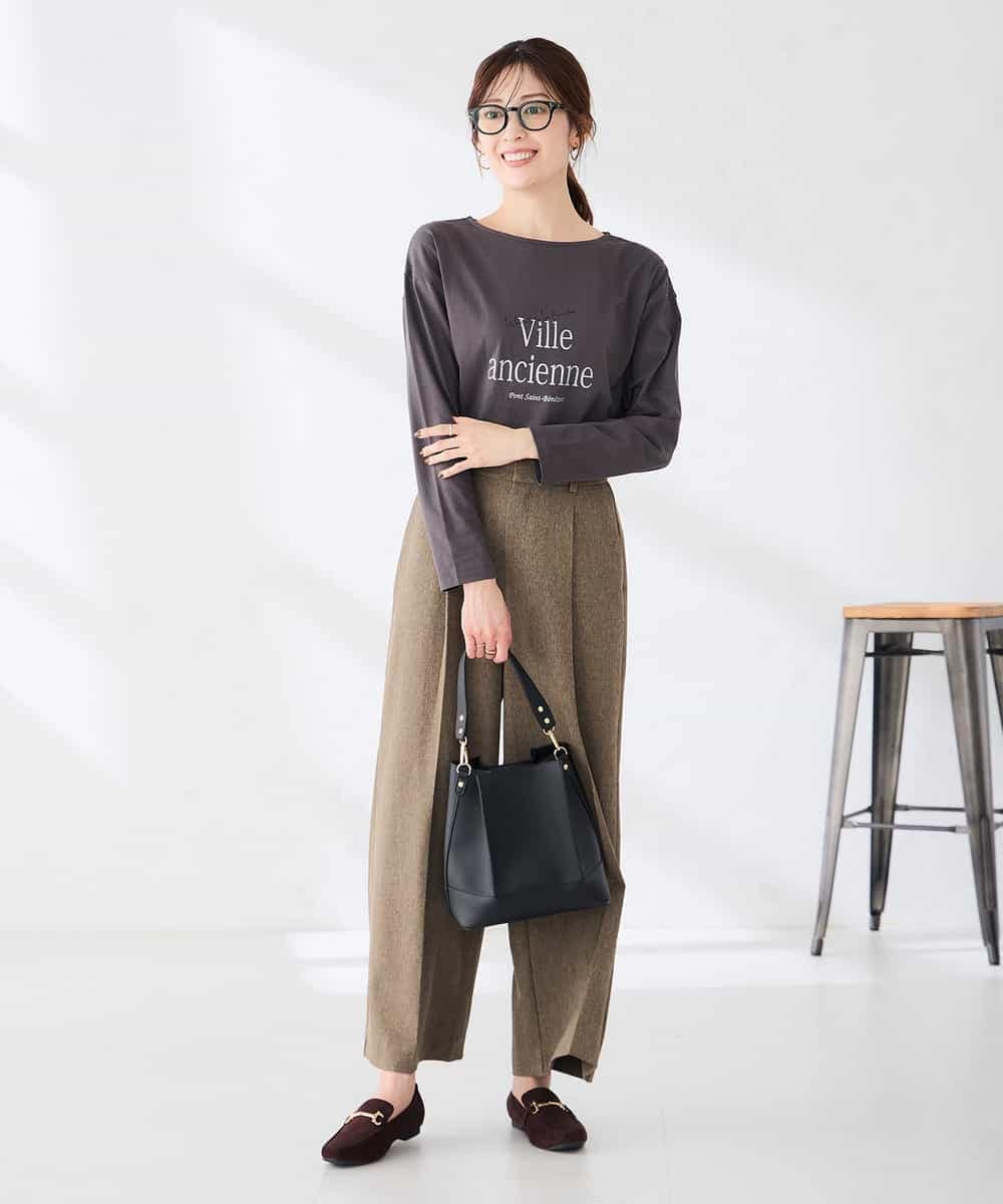 K2KAG15035 a.v.v(アー・ヴェ・ヴェ) アソート ロゴ プリント 長袖 Tシャツ ダークグレー