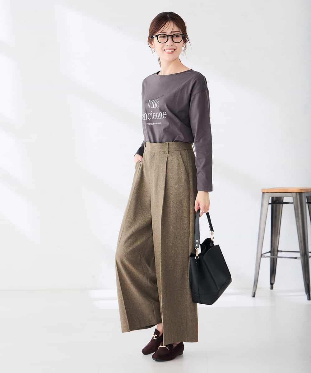 K2KAG15035 a.v.v(アー・ヴェ・ヴェ) アソート ロゴ プリント 長袖 Tシャツ ダークグレー