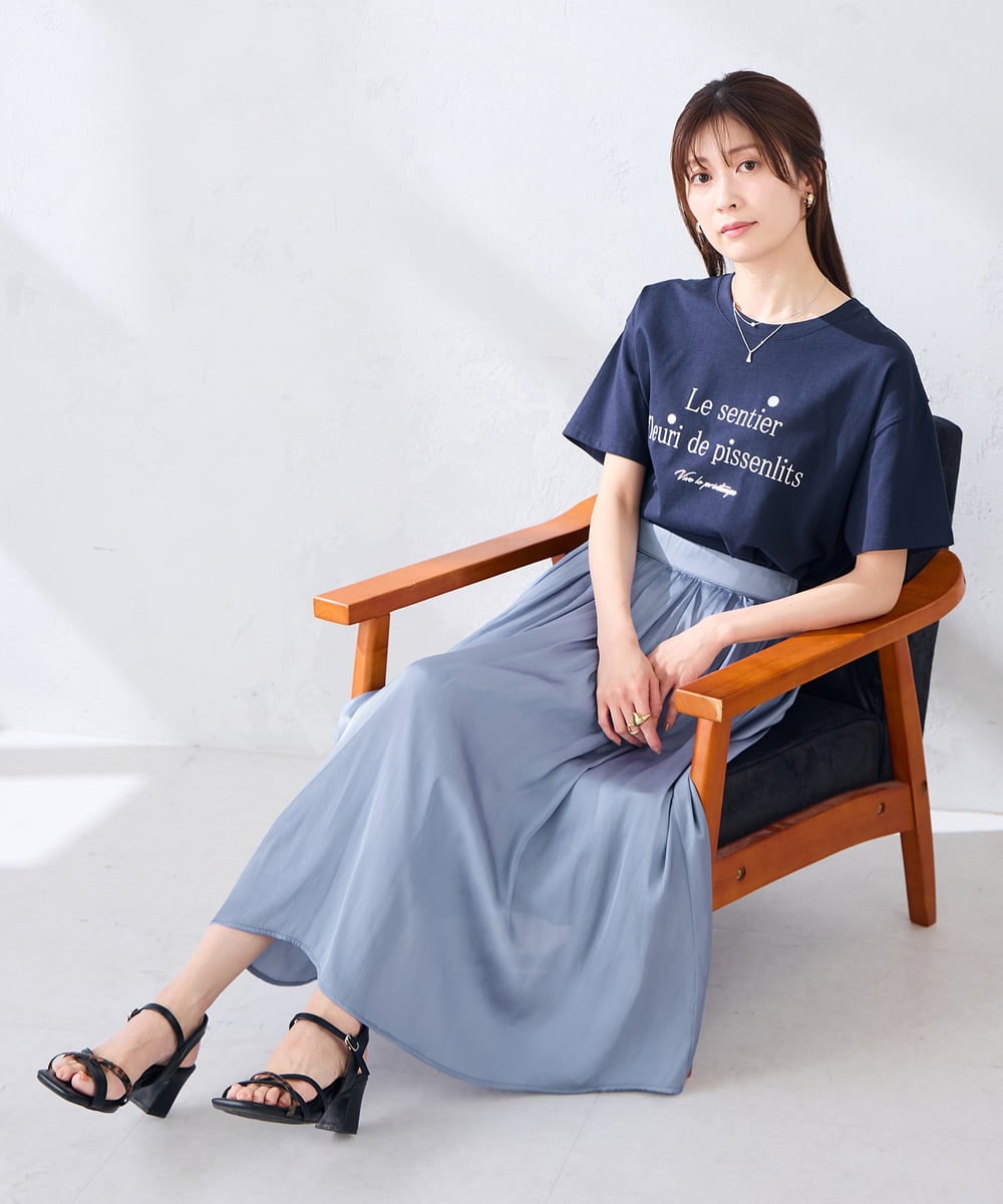 K2KGD29029 a.v.v(アー・ヴェ・ヴェ) 【UVカット/接触冷感】ロゴTシャツ ネイビー