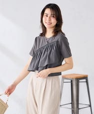 K2KGD36044 a.v.v(アー・ヴェ・ヴェ) フリルドッキングTシャツ ホワイト