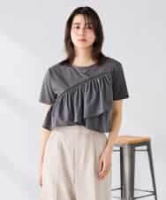 K2KGD36044 a.v.v(アー・ヴェ・ヴェ) フリルドッキングTシャツ ホワイト