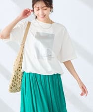K2KGD38035 a.v.v(アー・ヴェ・ヴェ) 【新色追加】裾ドロストロゴTシャツ アイボリー