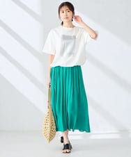 K2KGD38035 a.v.v(アー・ヴェ・ヴェ) 【新色追加】裾ドロストロゴTシャツ ホワイト