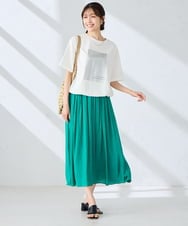 K2KGD38035 a.v.v(アー・ヴェ・ヴェ) 【新色追加】裾ドロストロゴTシャツ ホワイト