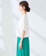 K2KGD38035 a.v.v(アー・ヴェ・ヴェ) 【新色追加】裾ドロストロゴTシャツ ホワイト