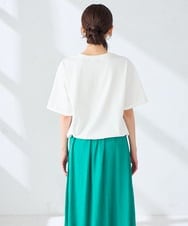 K2KGD38035 a.v.v(アー・ヴェ・ヴェ) 【新色追加】裾ドロストロゴTシャツ ホワイト